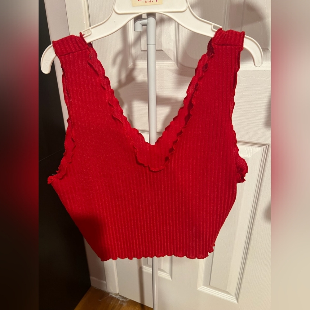 Red crop top